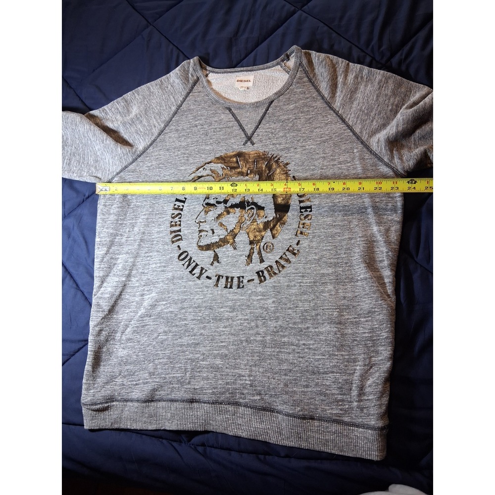 Diesel Mens Only The Brave Mohawk Graphic Sweatshirt Gray XL Pullover Raglan - Picture 2 of 6